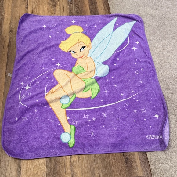 Disney Other - Rare vintage Disney Tinkerbell Blanket Throw Purple